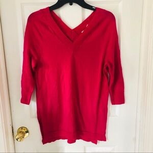 NWOT anthropology moth pink 100% extra fine Merino wool V neck sweater size XS